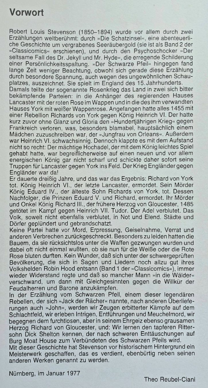 Fumetti: Comic - Classic Comics 5 - Der Schwarze Pfeil – Usato da Niederuzwil venduto da lubimaja 1