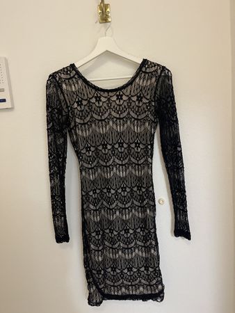 Elegantes Spitzenkleid Gr. S, schwarz, Partykleid, Festkleid