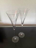 2 Crystal Champagne Flutes Handblown Handcut