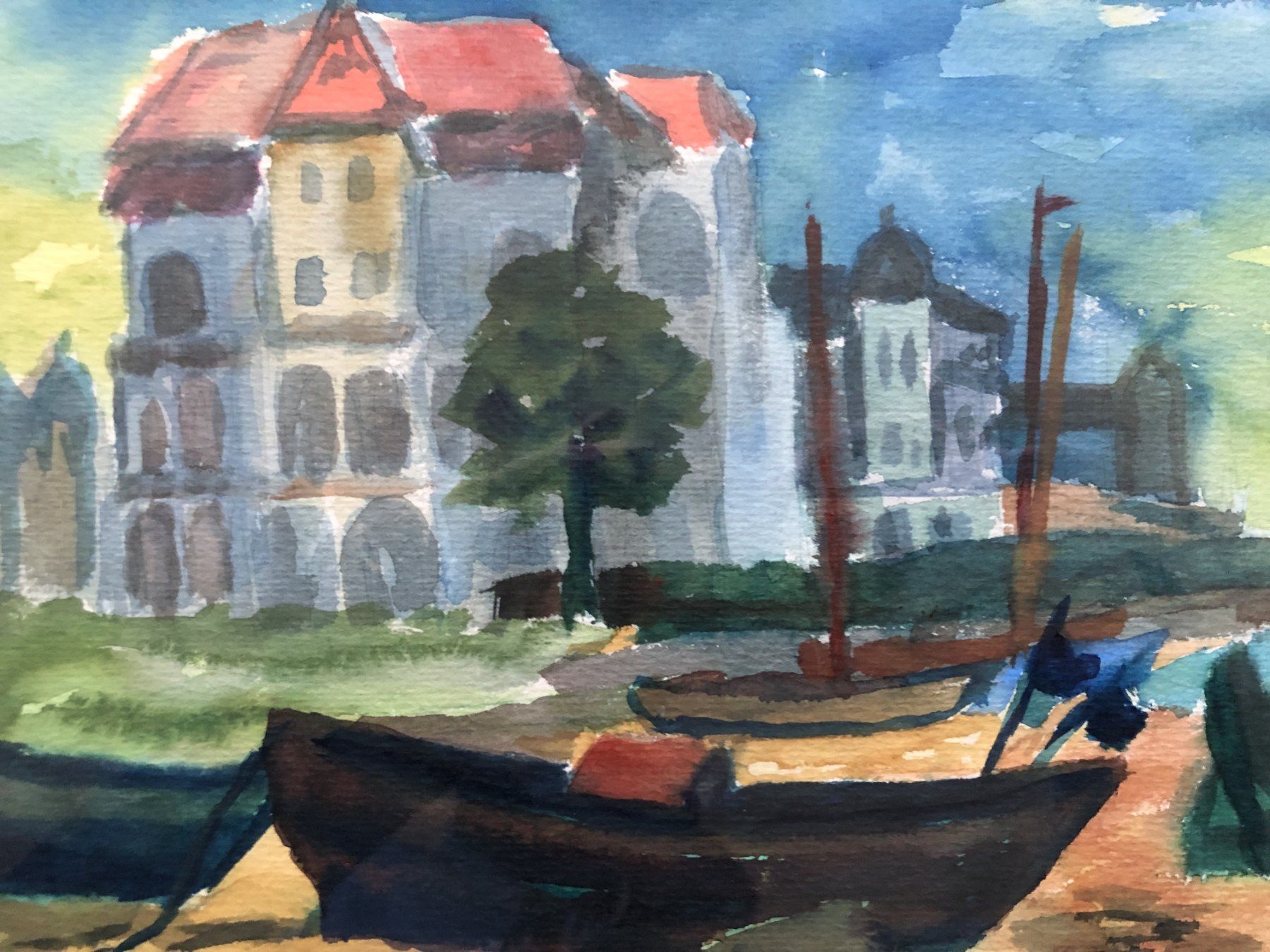 Dipinti: Gemälde - Aquarell - "Ostseefischer - Kühlungsborn-West" – Usato da Schaffhausen venduto da durruti 2