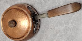 Kupferpfanne antik mit Deckel, nostalgisch und robust