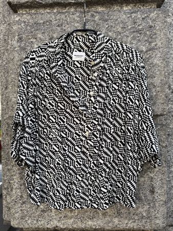 Marant Etoile Bluse, Gr. 38, Schwarz/Weiss
