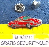 VW KHARMANN GHIA AUTO PIN ENAMEL MIT SECURITY-CLIP VINTAGE