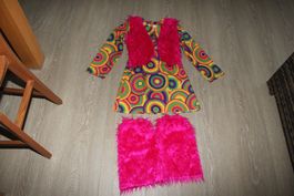 Hippie Fasnachts-Kostüm Mädchen Gr. 152, neuwertig
