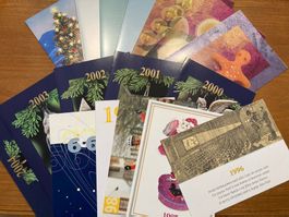 Briefmarken 17 Weihnachtskarten der Post 1996 bis 2011