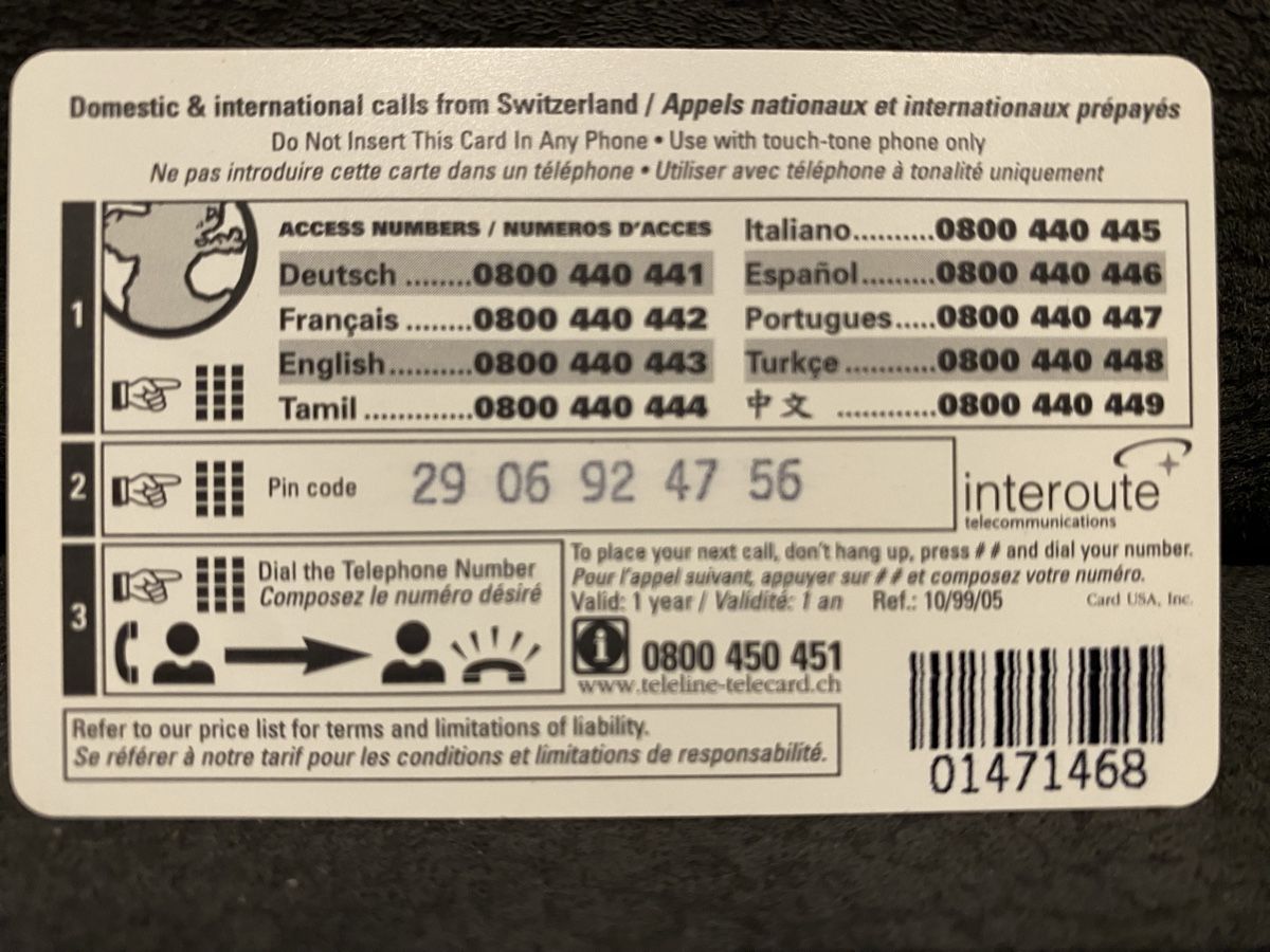 Schede telefoniche: Teleline – Usato da Lausanne venduto da babacard10 1
