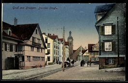AK Bruggen, Zürcher Straße mit Passanten