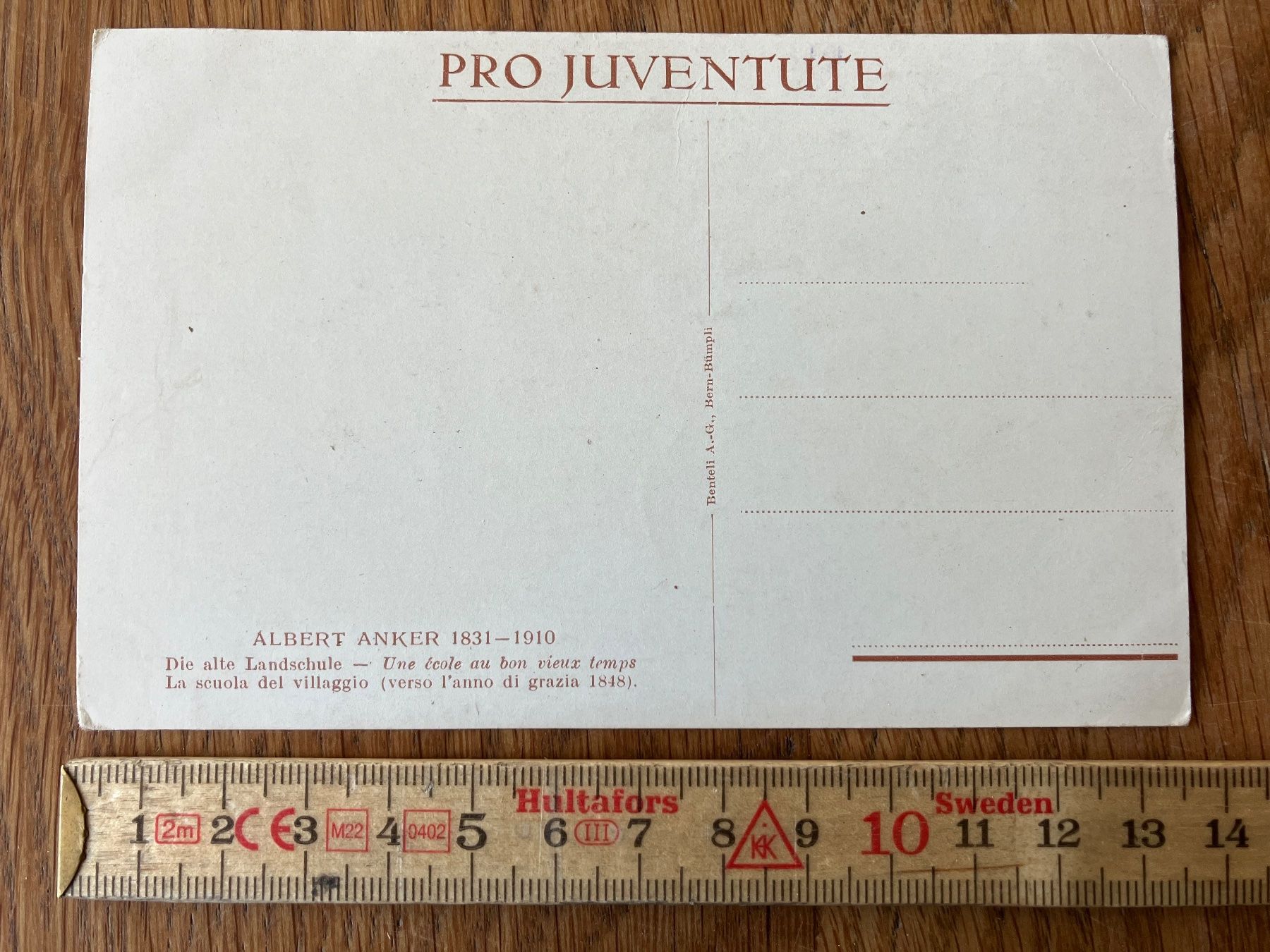 Cartes postales: Ansichtskarte Albert Anker "Die alte Landschule" PRO JUVE... – D'occasion à Waldstatt par breitaxt 1
