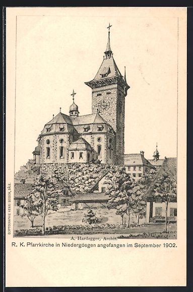 Cartoline postali: Niedergösgen, R. K. Pfarrkirche, Archit – Usato da Berlin venduto da bartko-reher