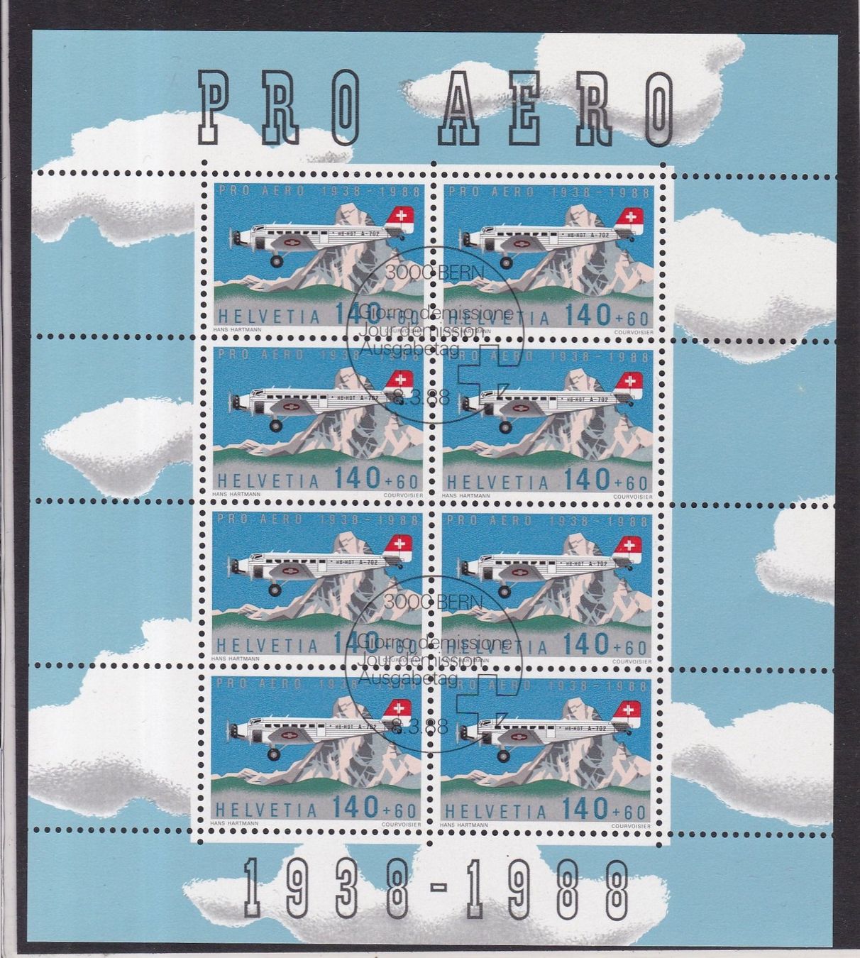 Tutti i francobolli: CH Briefmarken Lot "Flugpost" ab 1923 – Usato da Münchwilen AG venduto da Nesar 4