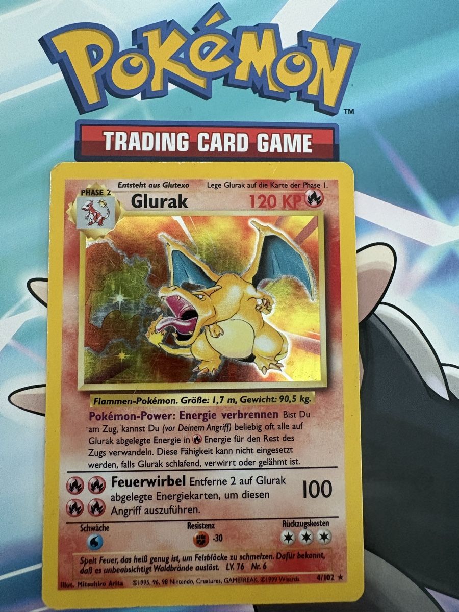 Pokémon Sammelbilder & Trading cards: Glurak (Charizard) 4/102 Base Set DE – Gebraucht aus Buchs SG von Techniquez 1
