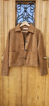 Braune Jacke mit Wildlederoptik