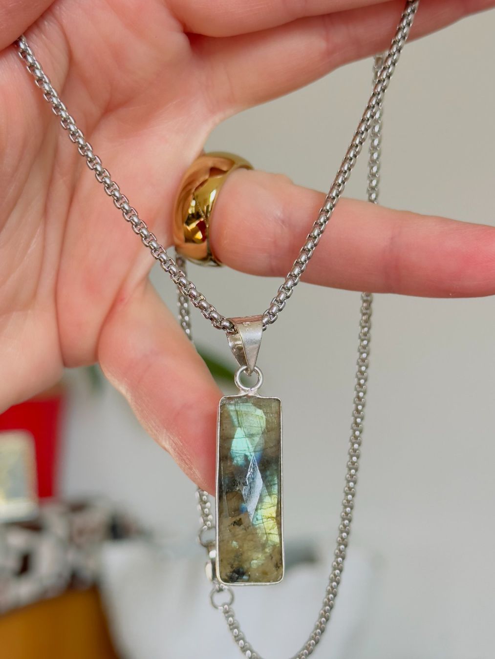 Catenine: Labradorite necklace – Nuovo e nell'imballaggio originale da Genève venduto da AGBERG 8