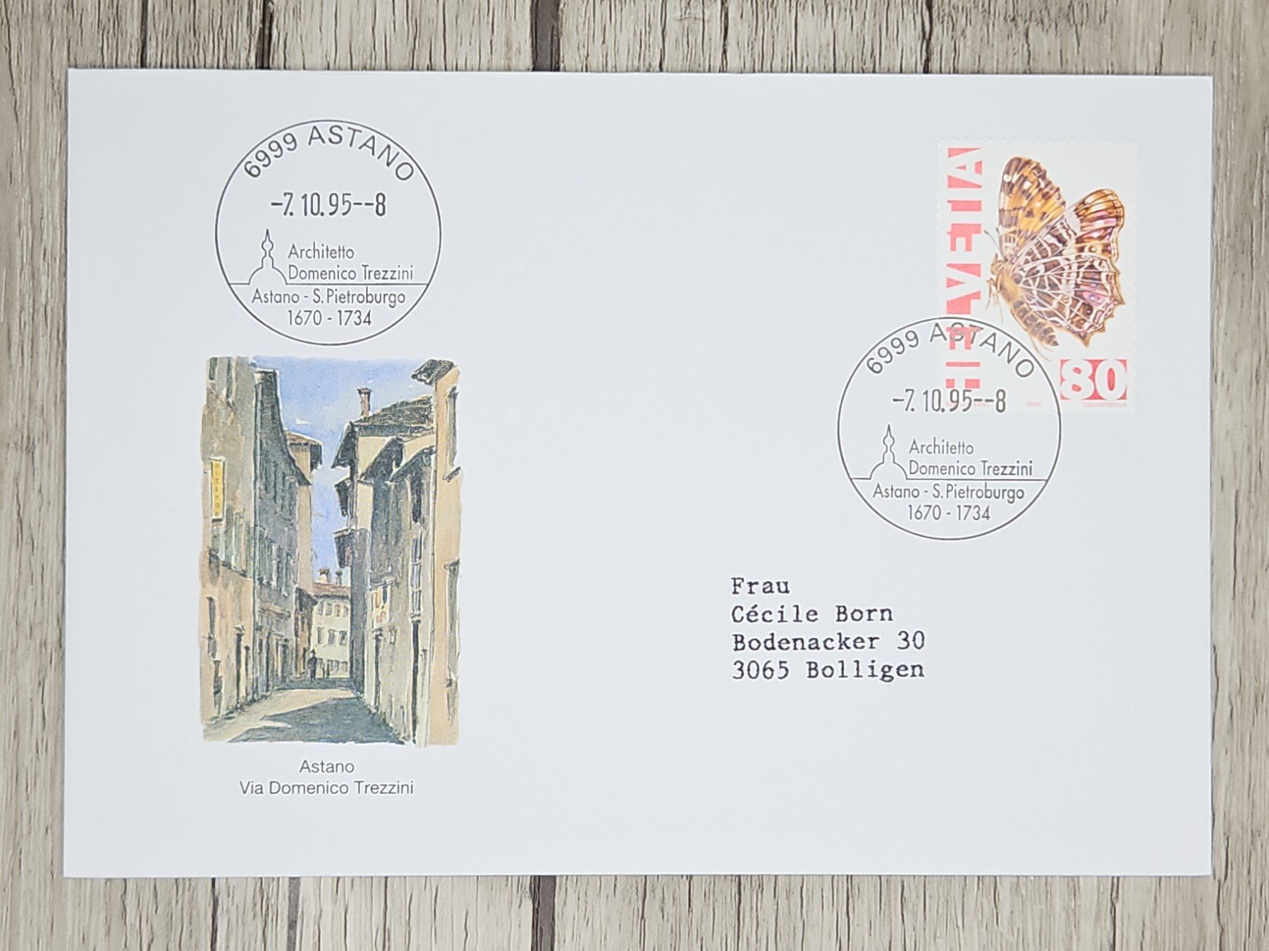 Tutti i francobolli: CL11 Enveloppe + Timbre Suisse 1995 – Usato da Cousset venduto da Patrick_Collections