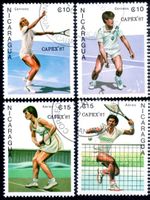 NIKARAGUA 1987 TENNIS 4 MARKEN GESTEMPELT - K422