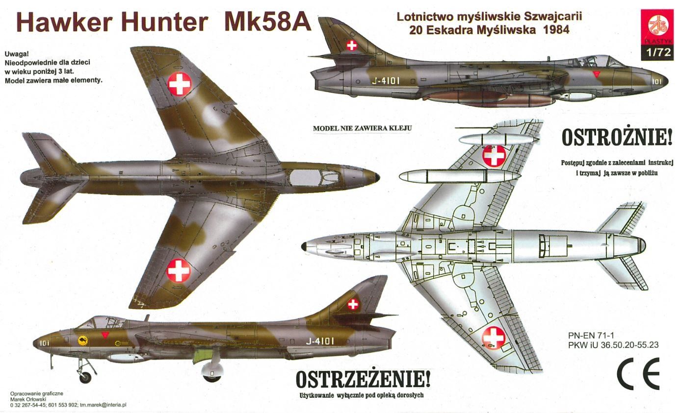 Kits de montage: Swiss Hawker Hunter Mk58A – Neuf avec emballage d'origine à Muttenz par flyte 1