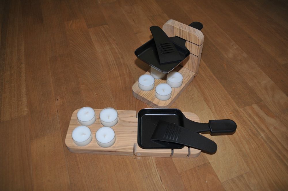 Holz Raclette Mit Kerzen