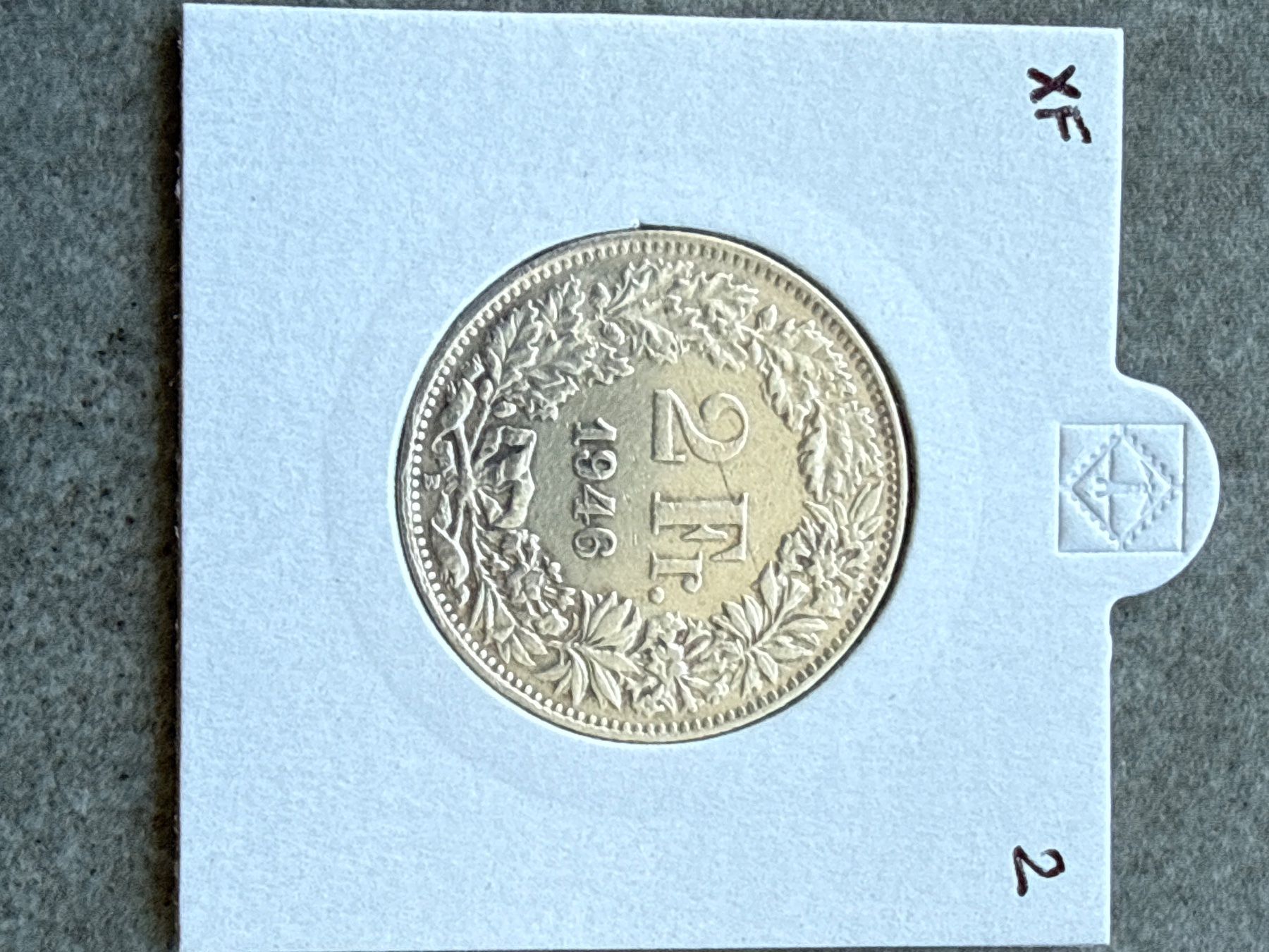 Tutti le monete: Swiss 2 francs 1946 Silver Coin – Usato da Pully venduto da ta571