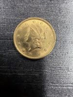 (3)Goldmünze USA 1 Dollar 1853 Liberty Head Zustand gut