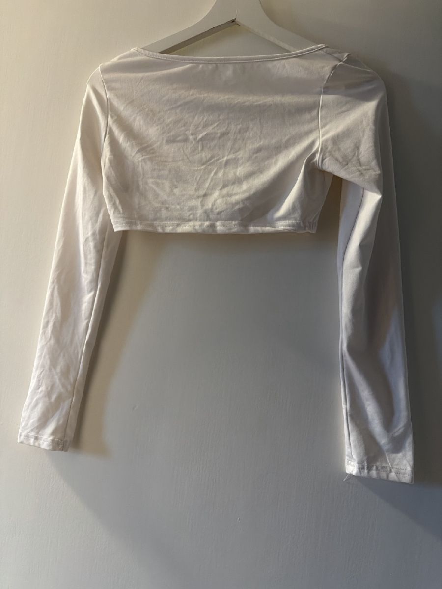 Top: Damen Crop Top langarm weiss  – Nuovo (secondo la descrizione) da zürich venduto da resagrev 1