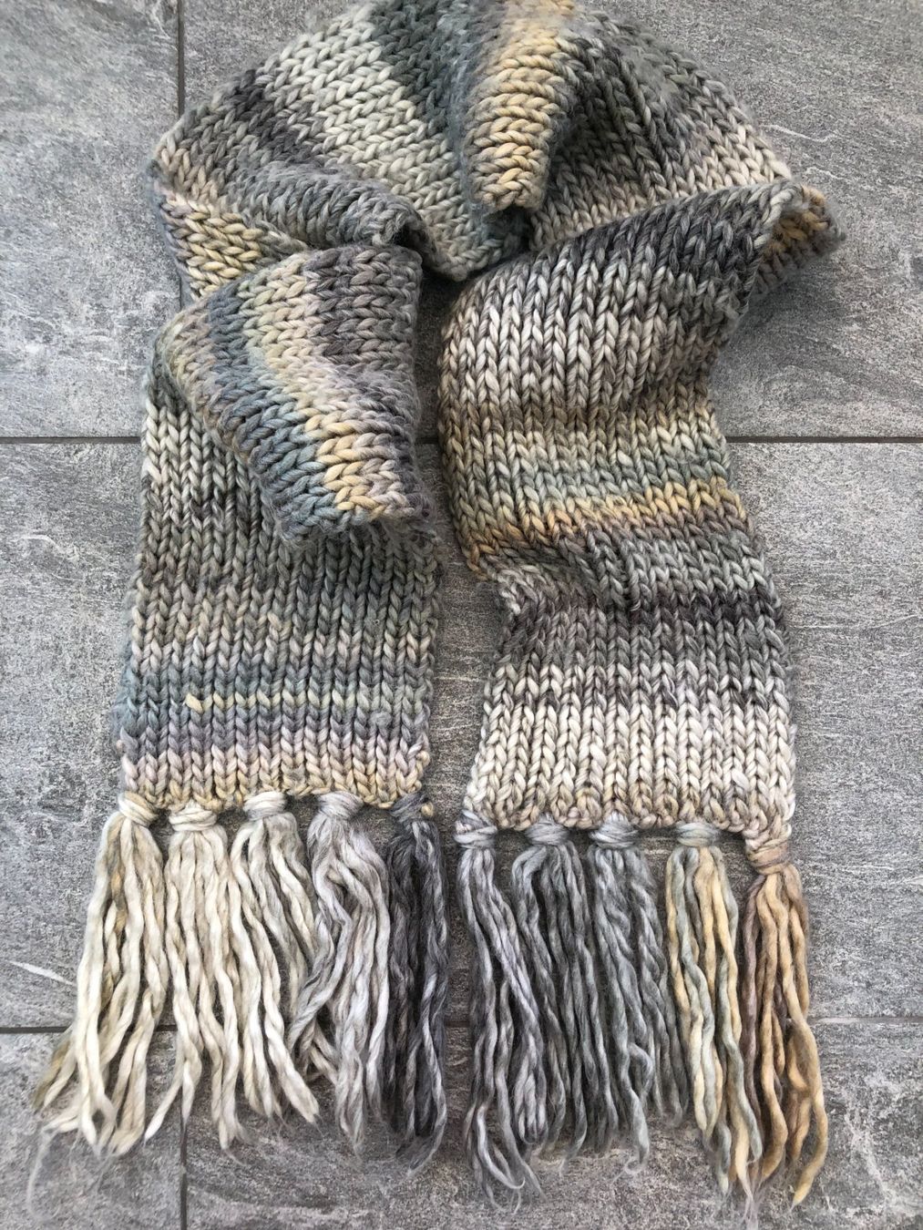 Foulard & Sciarpe: Warmer Strickschal in Naturtönen – Usato da Baar venduto da alexisbeads 2