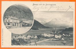 BEVERS / GR - mit Bahnhof m. Dampflok G 3/4 + G-Ansicht 1905