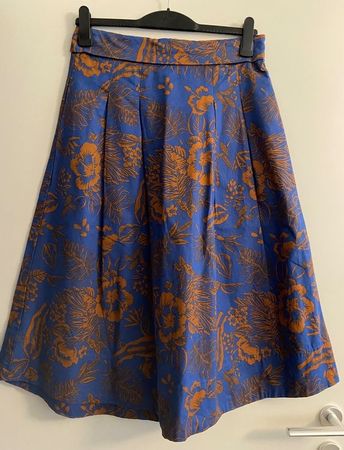 Caroll Rock: Gr. 40, blau/camel, 100% Baumwolle, neuwertig