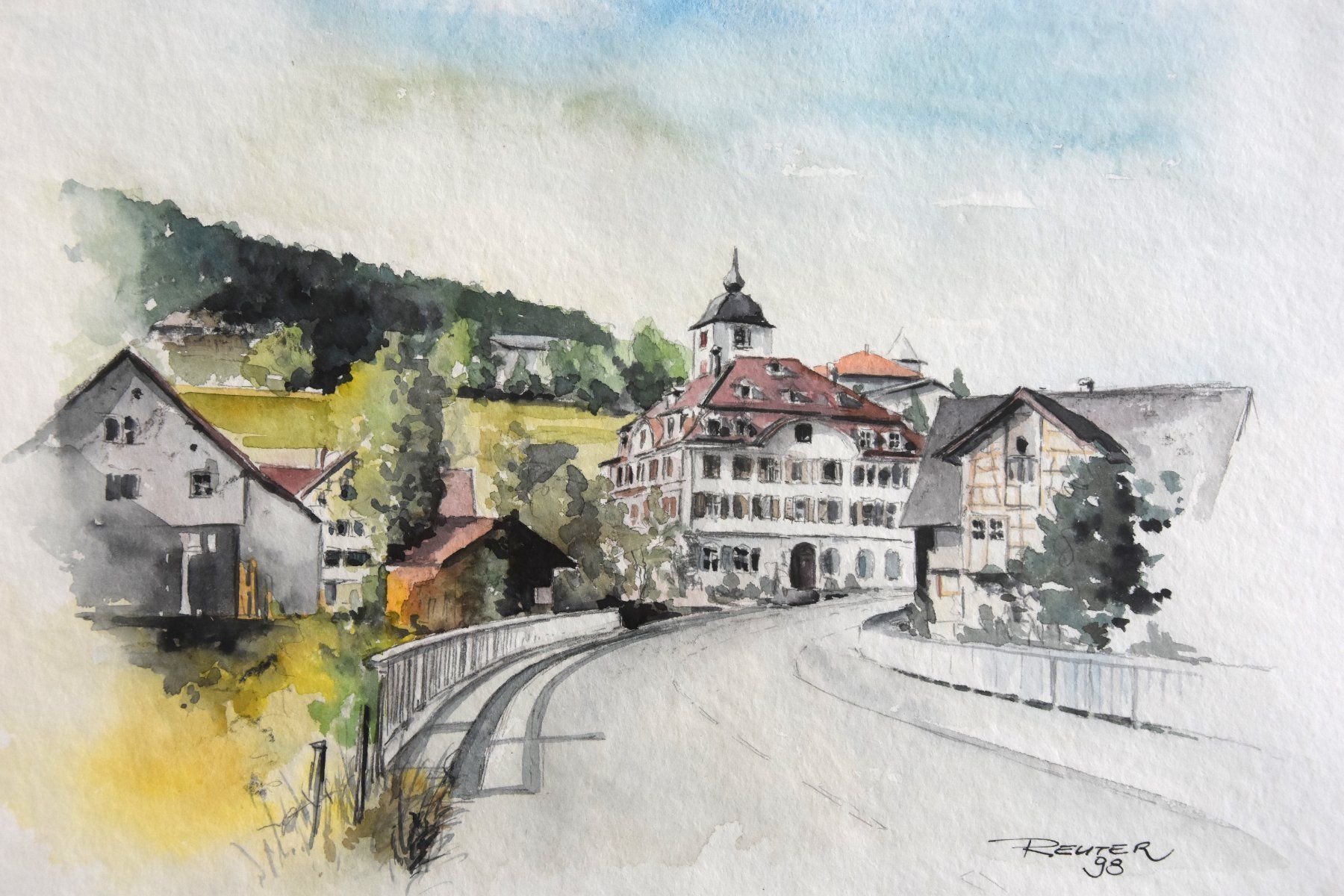 Dipinti: Oberglatt bei Flawil, Original Aquarell – Nuovo (secondo la descrizione) da Wittenbach venduto da Flic46 9