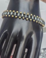 Bracciale ematite perle dorate artigianale