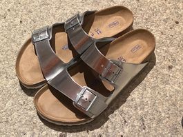 Birkenstock Arizona silber, Leder, Gr. 41