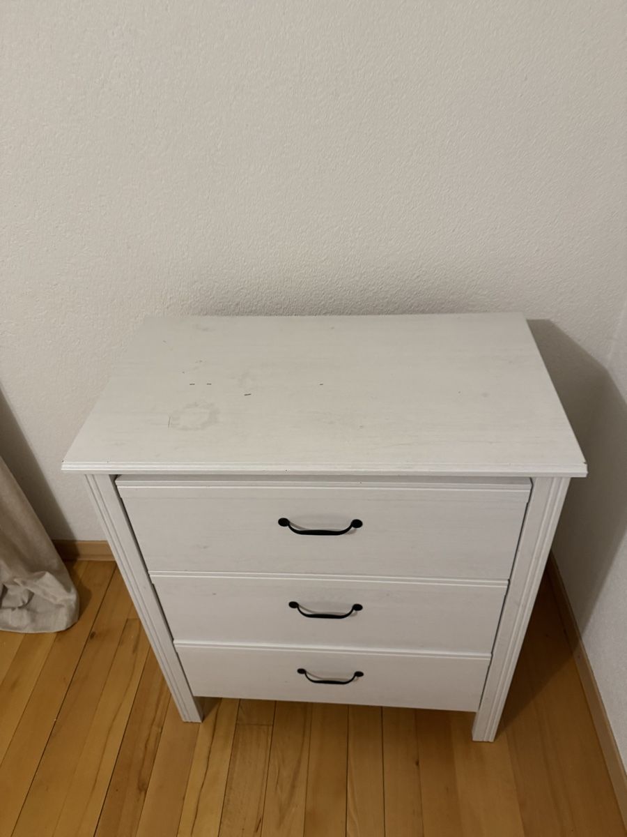Ikea Brusali Kommode, Holz, weiss, 3 Schubladen, gebraucht (Gebraucht) in Zürich für CHF 10 – nur Abholung auf Ricardo kaufen