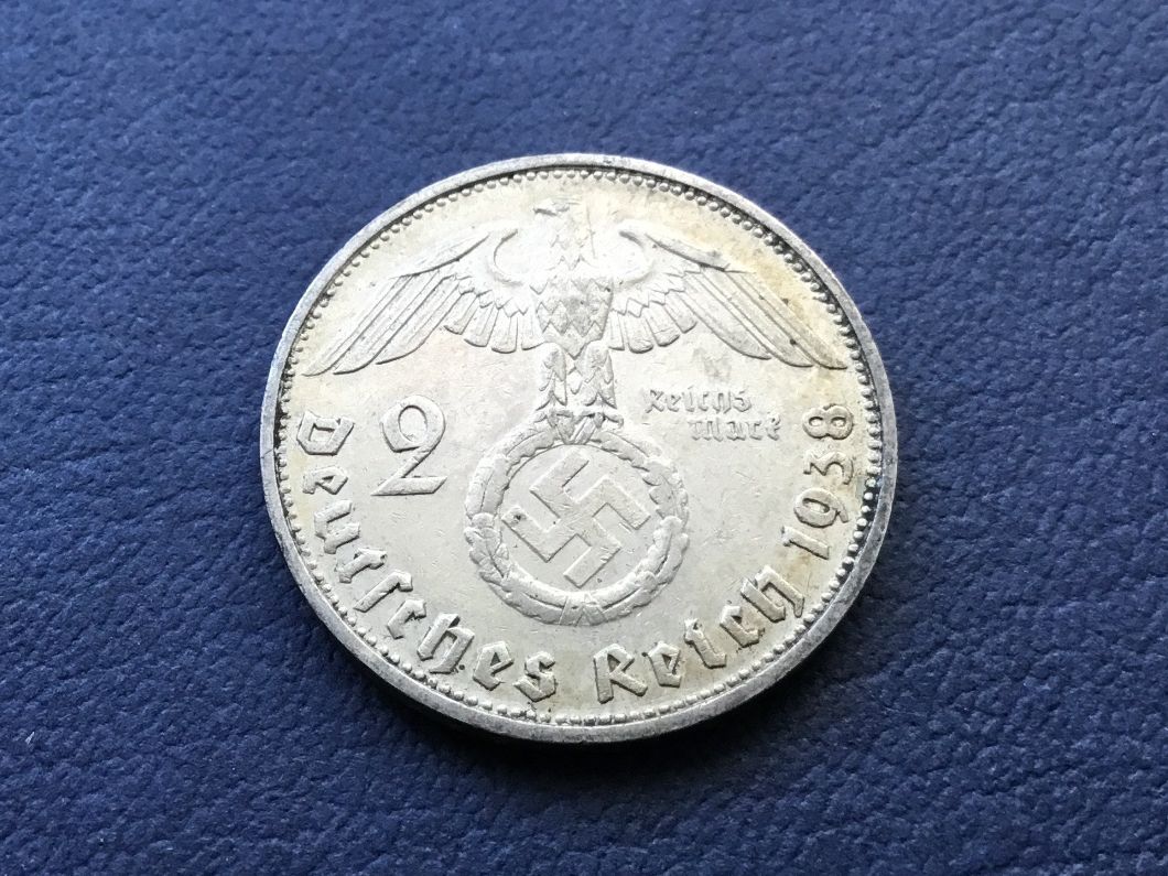 Tutti le monete: 2 Reichsmark 1938 G. – Usato da St. Margrethen SG venduto da alfapeugeot10 1