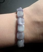 💜💚 Wunderschönes Kunzit & Hiddenit Freiform-Armband H💚💜