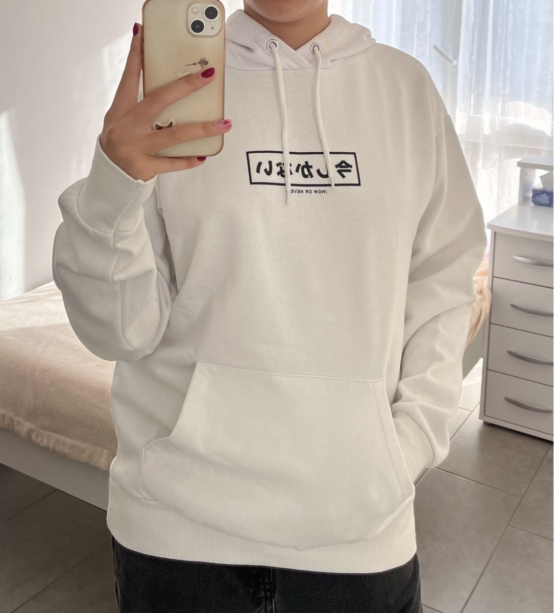 Primark Pullover & Sweatshirts: Weißer Hoodie von Primark, Größe M – Gebraucht aus Balerna von lillisfashion 3