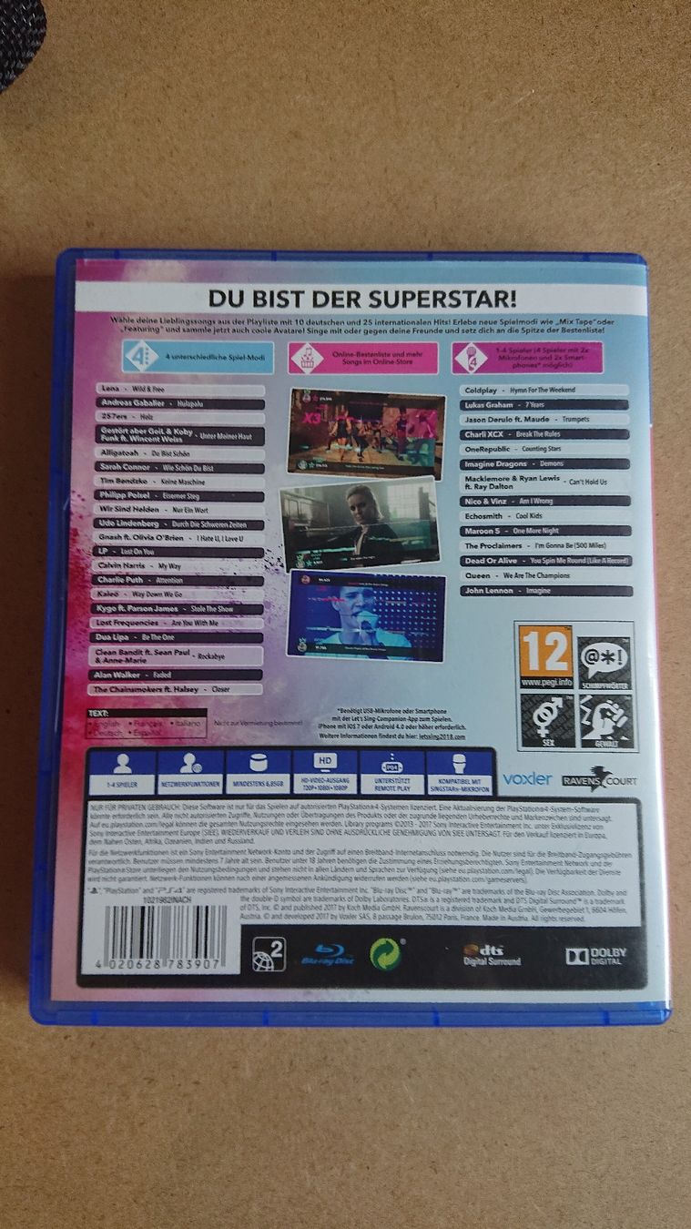 Spiele: Let's Sing 2018 PS4 & Mikrofon  – Gebraucht aus Chur von FreakofRarity 2