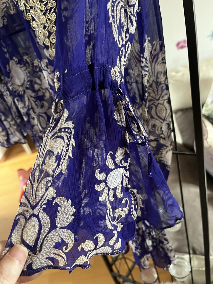 Tuniken: Tunique plage violet doré brodée légère, taille L – Gebraucht aus Genève von Libellule477 2