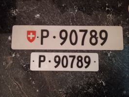 2x Nummernschild PTT Post ausrangiert 90789