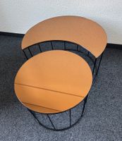 2-teiliger Couchtisch Sonne& Mond Spiegelglas bronze/schwarz