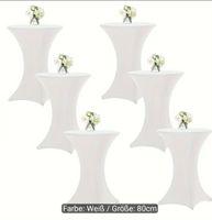 Stehtischbezug Stretch weiss 80cm 6 Stueck 