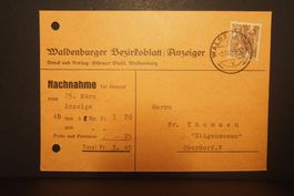 1948 Postkarte Nachnahme MiNr. 302