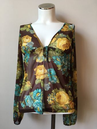 Top Bershka transparent floral - taille M