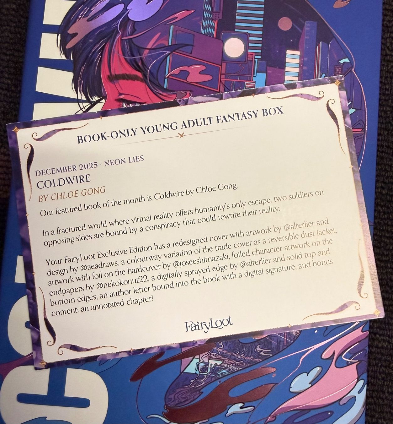 Libri: Chloe Gong - "Coldwire" - Fairyloot – Nuovo e nell'imballaggio originale da Eichberg venduto da Lolapop18 5