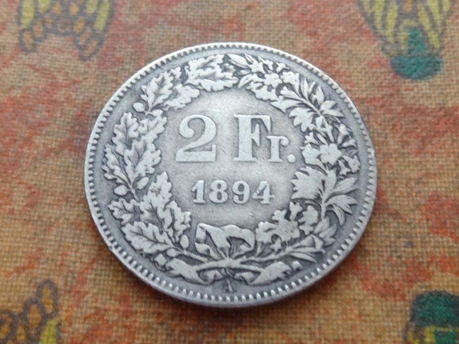 Tutti le monete: 2 Fr. 1894  (B) – Usato da Romanel-sur-Lausanne venduto da Swift13