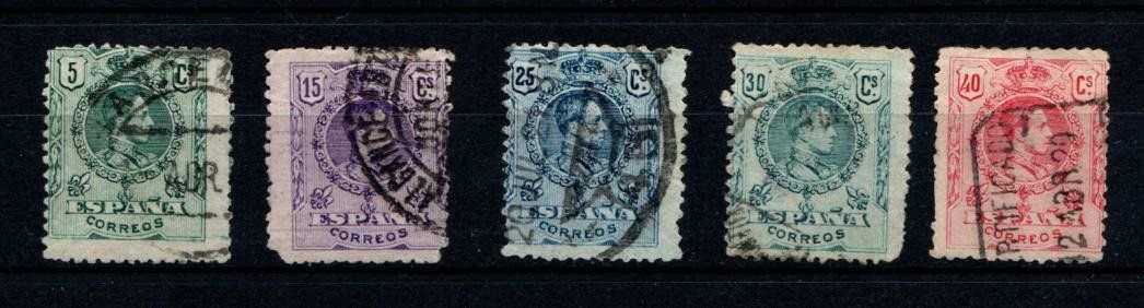 Alle Briefmarken: 5 timbres ESPAGNE - 1909 - rares - Obl. – Gebraucht aus Blonay von Leglaude_01