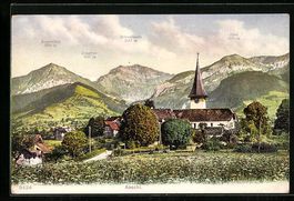 Aeschi, Ortsansicht mit Morgenberg und F