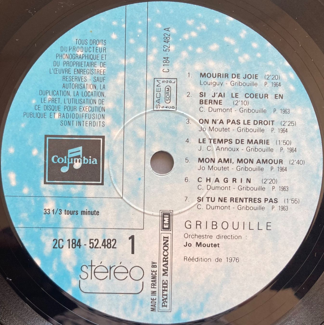 Dischi in vinile: GRIBOUILLE - GRIBOUILLE – Usato da Poliez-Pittet venduto da Newtown-Records 2