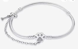 Silbernes Armband mit Hunde-Motiv 19 cm Neu