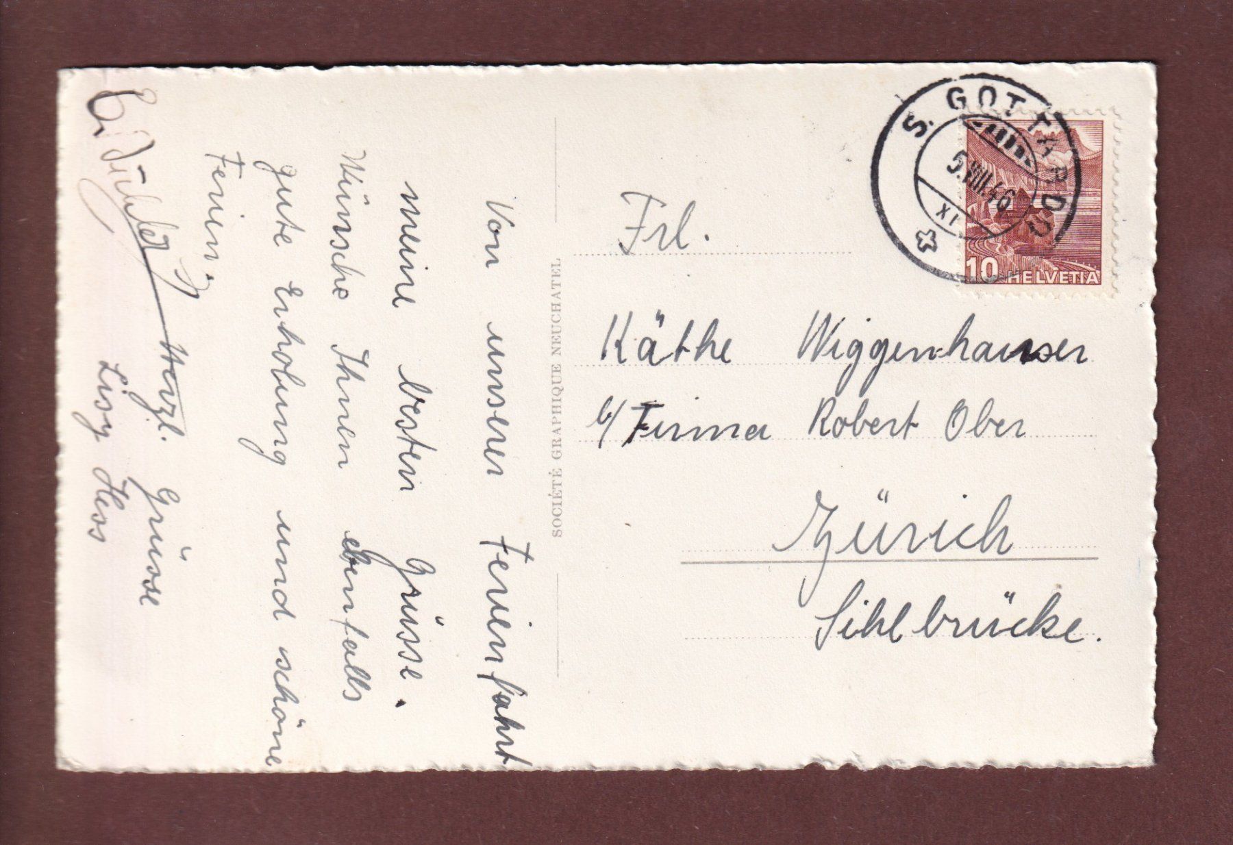 Cartoline postali: VAL TREMOLA - 1946 – Usato da Pully venduto da nicecards 1