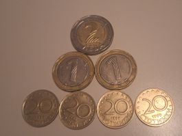 LEV Bulgarie- Lot pièces de monnaie (0.20, 1, 2 levs)