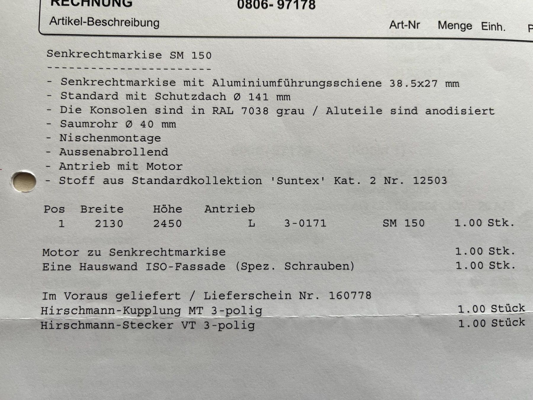 Markisen: Senkrechtmarkisse elektrisch – Gebraucht aus Triengen von r_b_jf8j 3